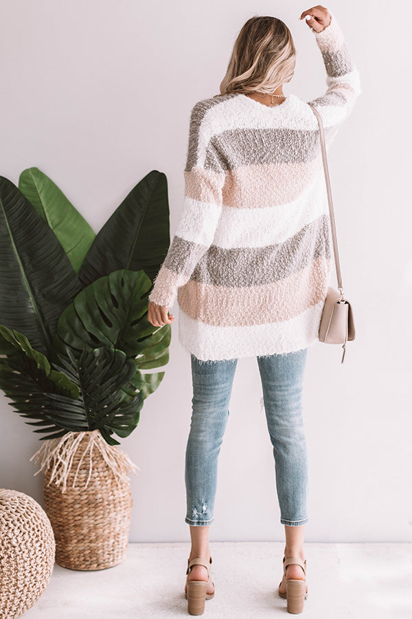 Cali Nights Colorblock Cardigan In Ivory Image - 1