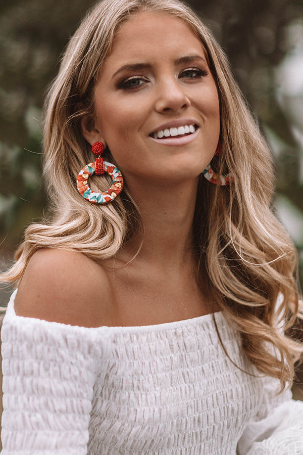 Paradise Point Earrings In Tangerine