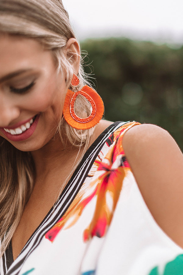 On Cabana Time Earrings In Tangerine