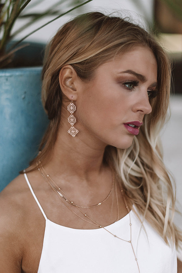 Romantic Revelry Earrings In Rose Gold