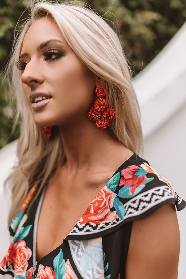 Malibu Kisses Earrings In Tangerine