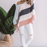 North Shore Chenille Color Block Sweater In Sky Blue Image - 1