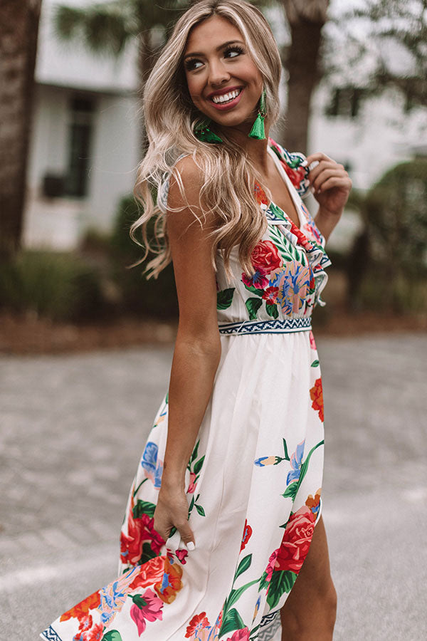 Last Tango Ruffle Midi Dress In Ivory Last Tango Ruffle Midi Dress In Ivory