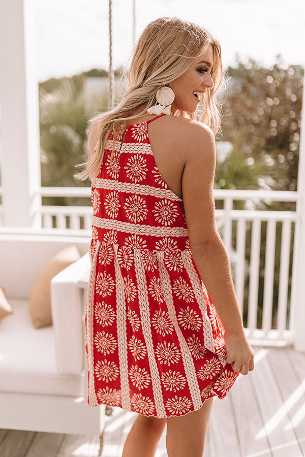 Santorini Breeze Eyelet Dress in Red Santorini Breeze Eyelet Dress in Red