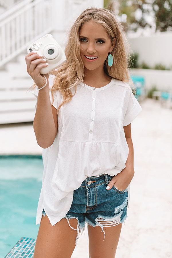 The Perfect Getaway Shift Top in White