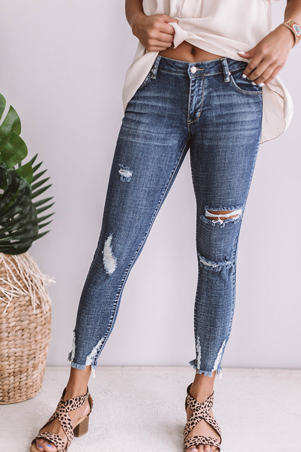 The Hensley Midrise Distressed Ankle Skinny