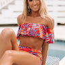 Tropical State Of Mind Off Shoulder Bikini Top In Red Image - 1