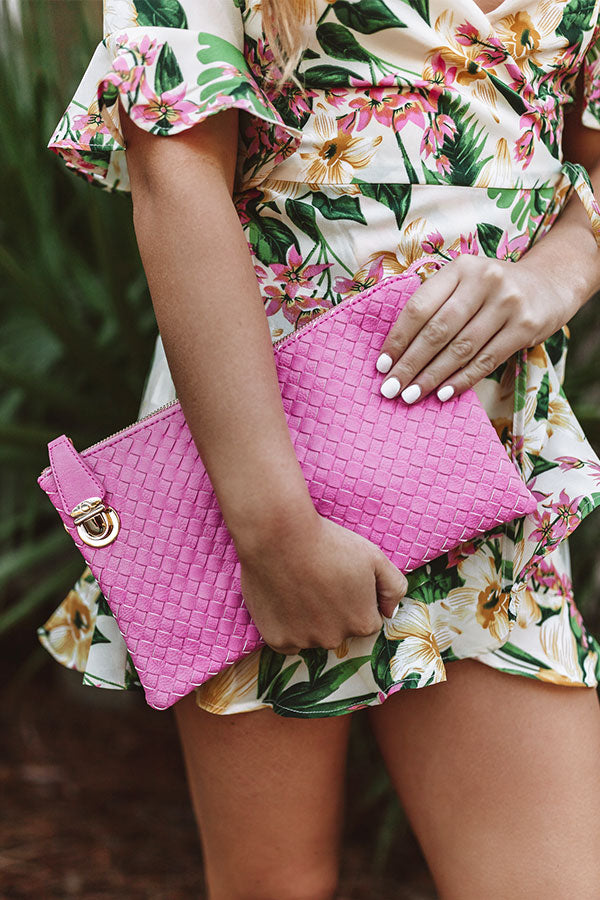 Santorini Chic Woven Clutch