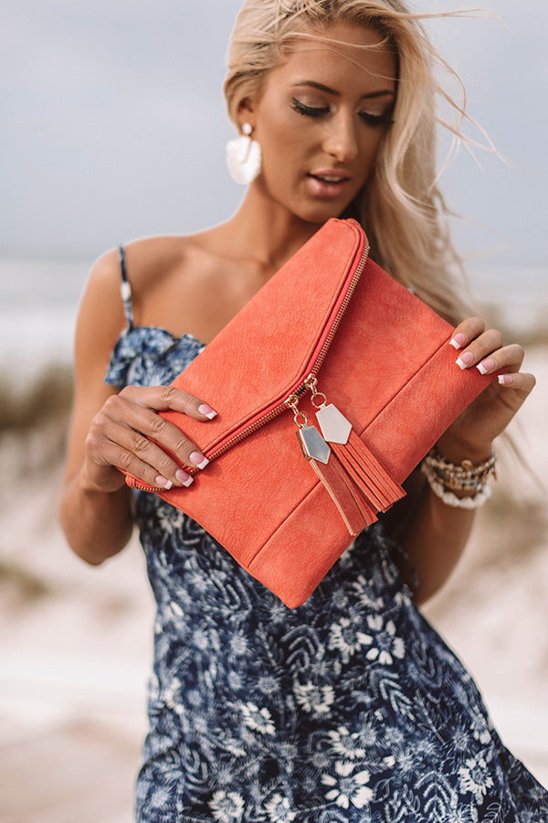 The Chic Life Clutch in Coral
