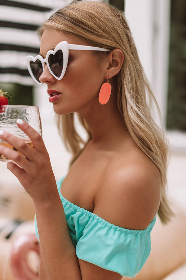 Glam Time Semi Precious Earrings In Orange