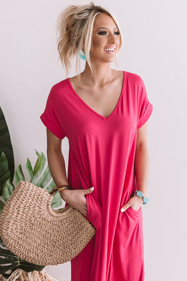 Just My Type T-Shirt Maxi In Hot Pink Image - 1