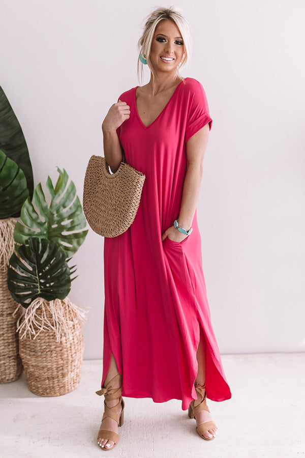 Just My Type T-Shirt Maxi In Hot Pink