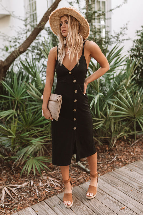 Long Beach Bombshell Midi Dress in Black Long Beach Bombshell Midi Dress in Black