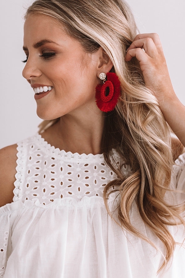 First Date Flutters Earrings In Red