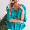 Santorini Shoreline Shift Top In Turquoise Image - 1