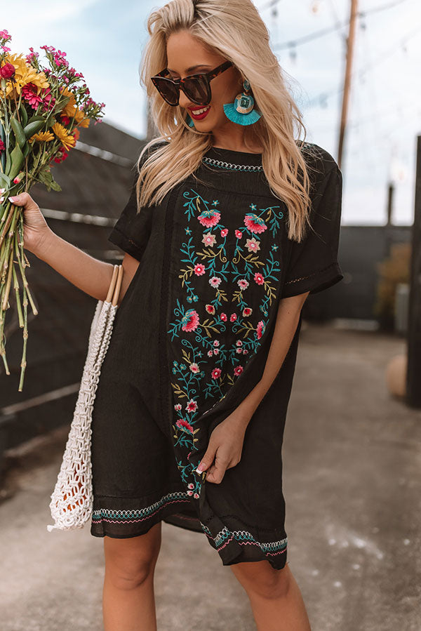 Dreaming Of Summer Embroidered Dress In Black Impressions Online Boutique Dreaming Of Summer Embroidered Dress In Black Impressions Online Boutique