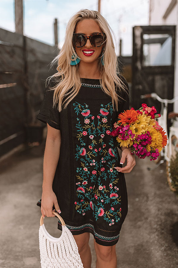 black embroidered summer dress Black linen long kaftan dress with embroidery, Embroidered dress, Ukrainian Vyshyvanka, Wedding guest outfit, Boho summer dress