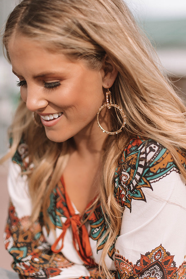 Prosecco In Portofino Beaded Earrings in Champagne