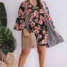 Prosecco In Portofino Floral Babydoll Dress in Black Curves Image - 1