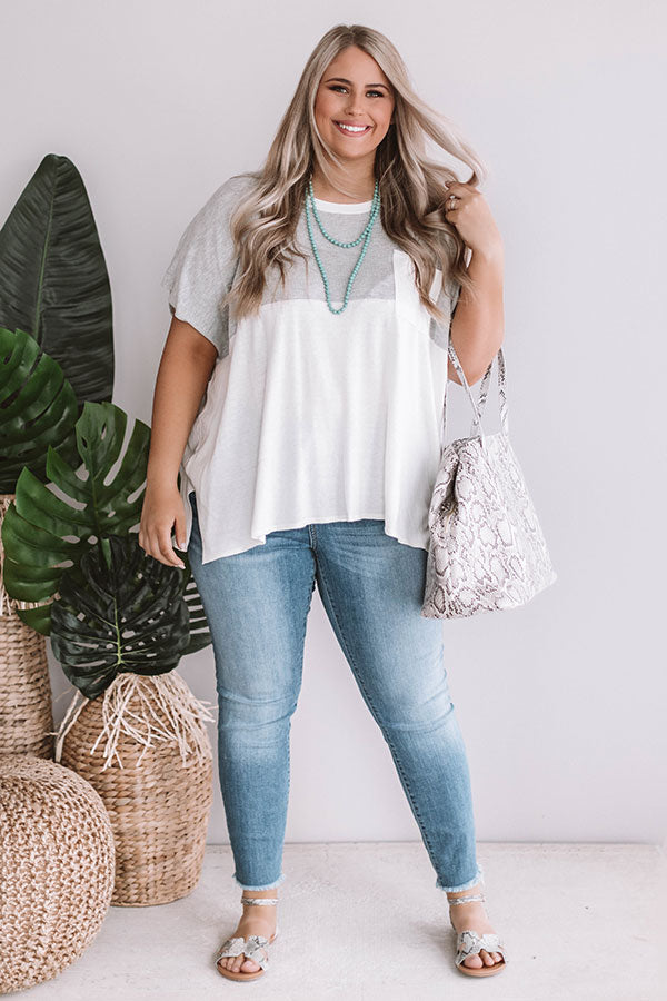 Lounging In Laguna Color Block Shift Tee Curves Image - 1