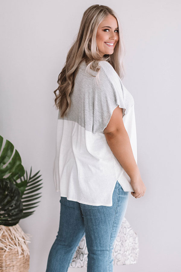 Lounging In Laguna Color Block Shift Tee Curves Image - 1