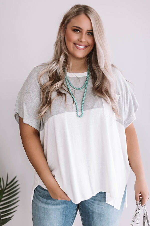 Lounging In Laguna Color Block Shift Tee Curves Image - 1