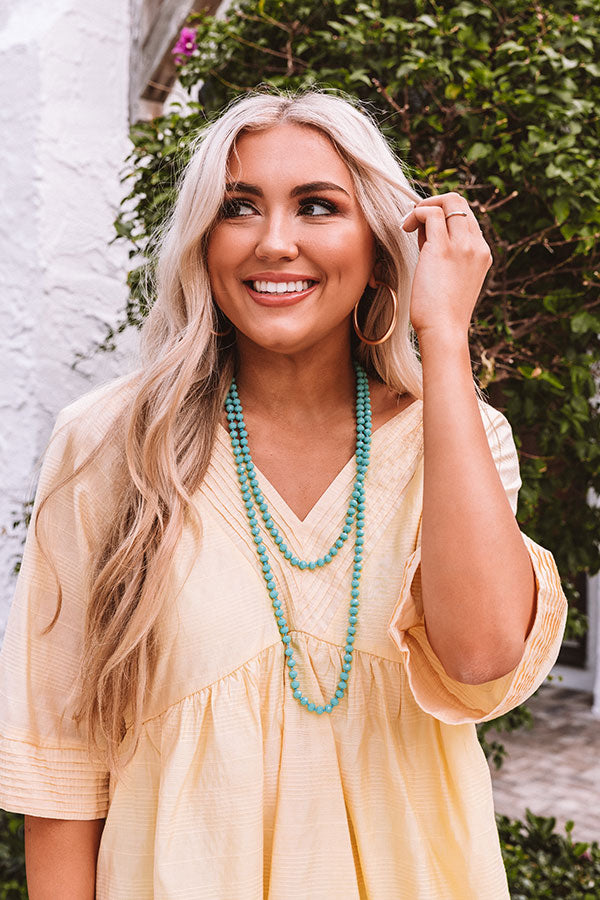 High Shine Crystal Necklace In Turquoise