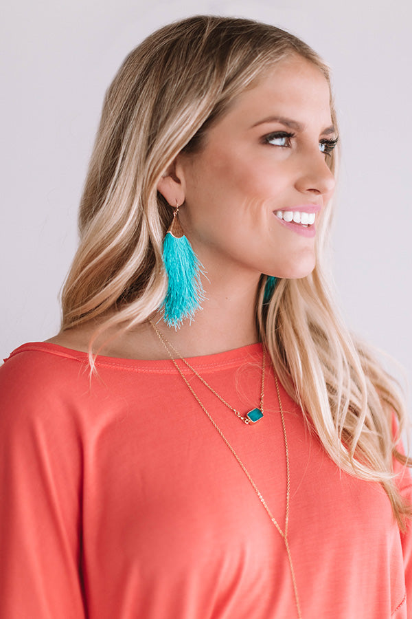 Good Thread Earrings In Turquoise