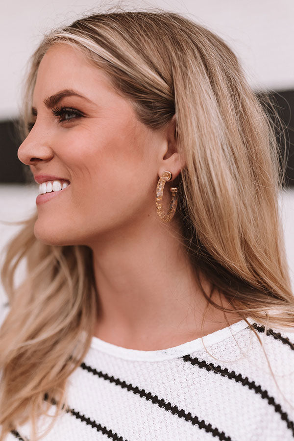 Cocktails And Kisses Hoop Earrings