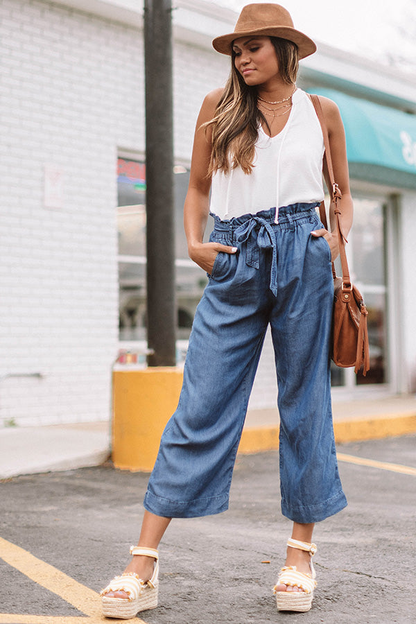 The Brooke High Waist Pants In Medium Wash
