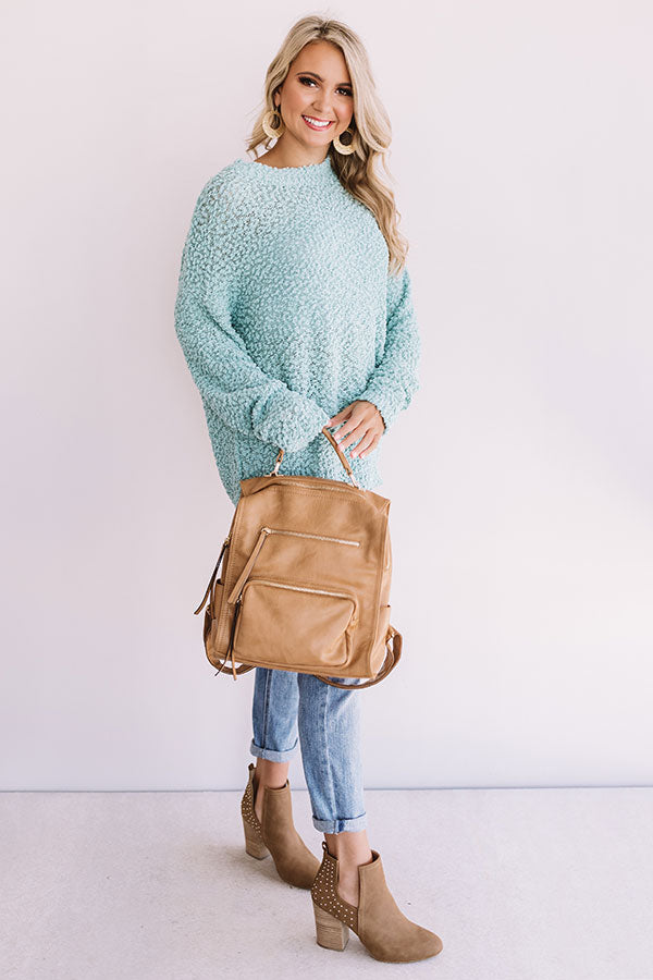 So In Love Knit Shift Sweater In Sea Glass