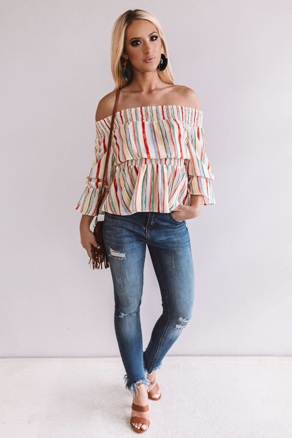 First Class to Spain Off Shoulder Top