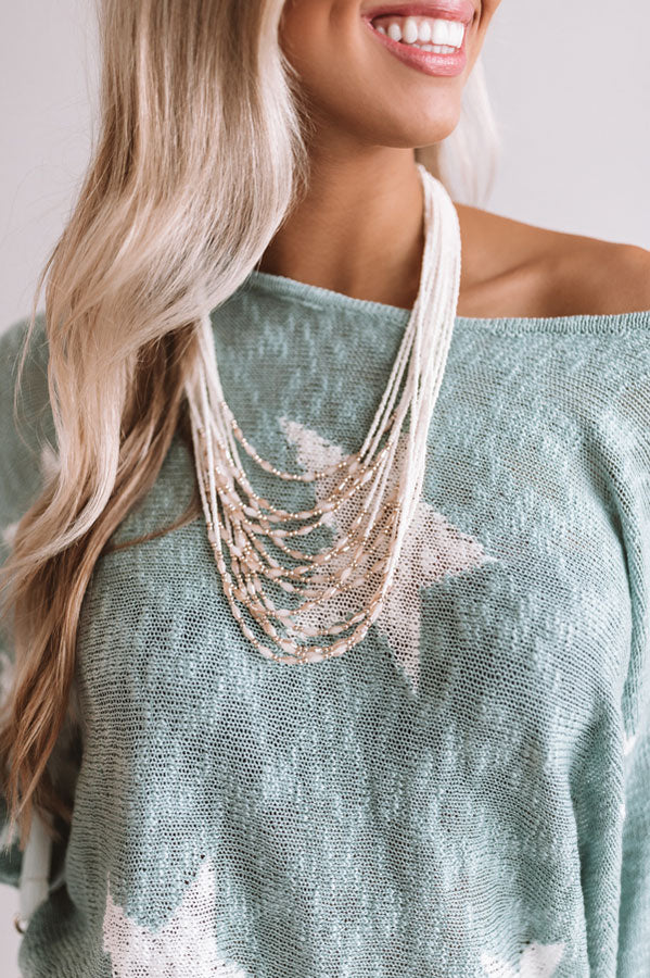 All The Rage Beaded Necklace in Cream