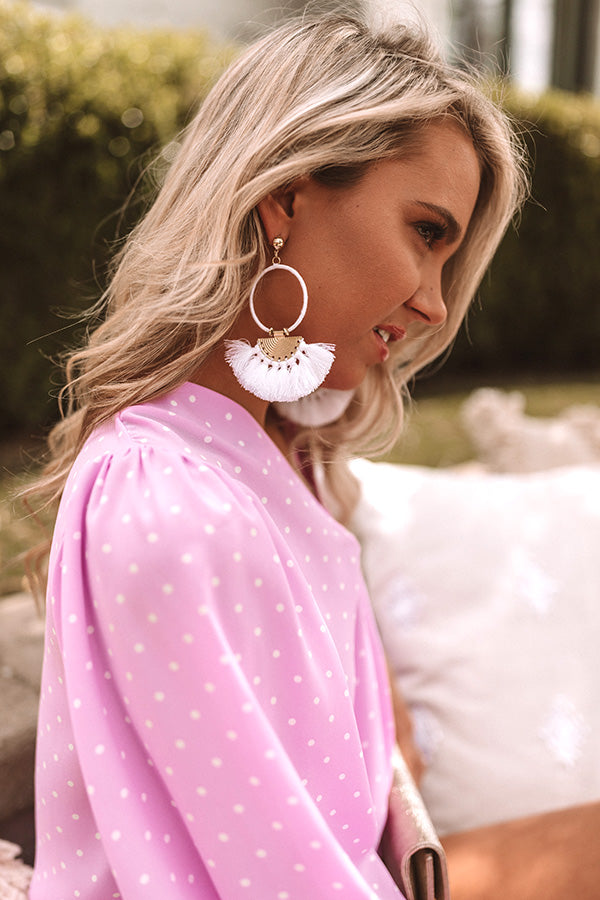 Cancun Calling Earrings In White