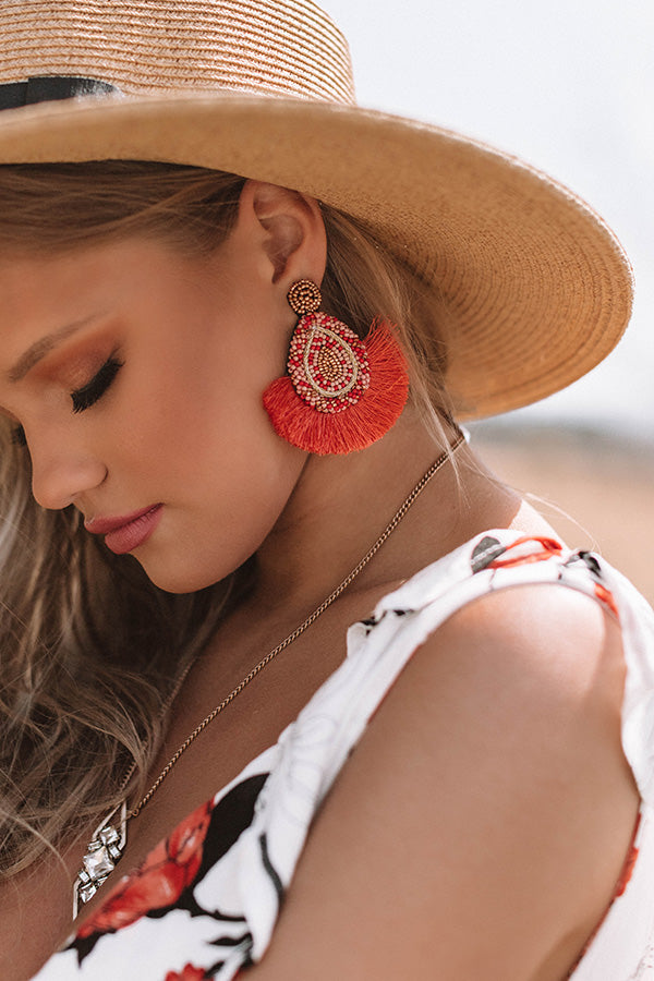 Better In Brighton Earrings In Coral