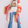 Stay Breezy Stripe Overlay In Coral Image - 1