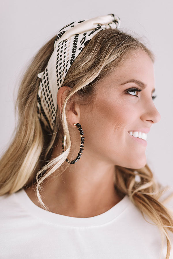 Set The Stage Hoop Earrings in Black