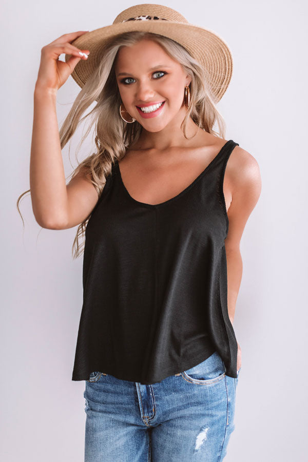 Endless Joy Shift Tank in Black
