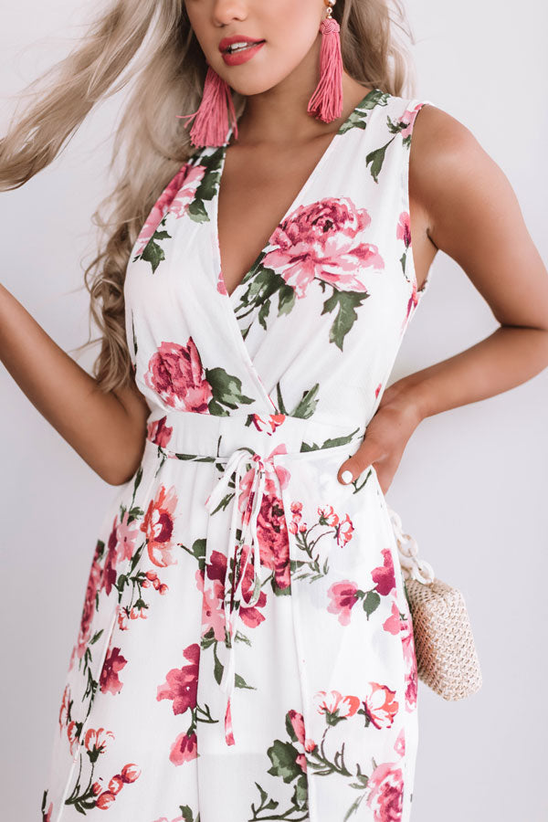 Happily Ever After Floral Jumpsuit in White • Impressions Online Boutique