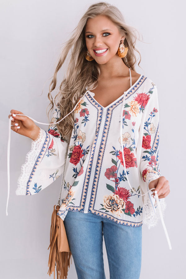 Parisian Travels Floral Shift Top