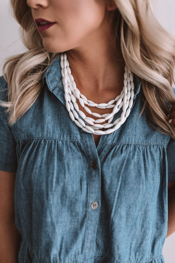 Beach Retreat Layered Necklace In White