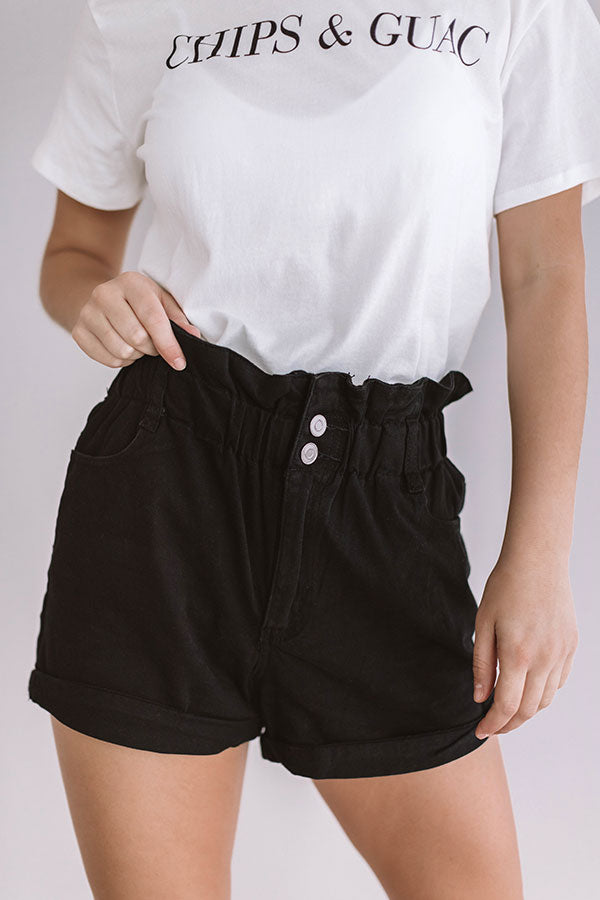 The Asher High Waist Shorts In Black