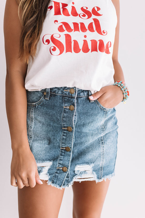 The Jude Distressed Denim Skirt