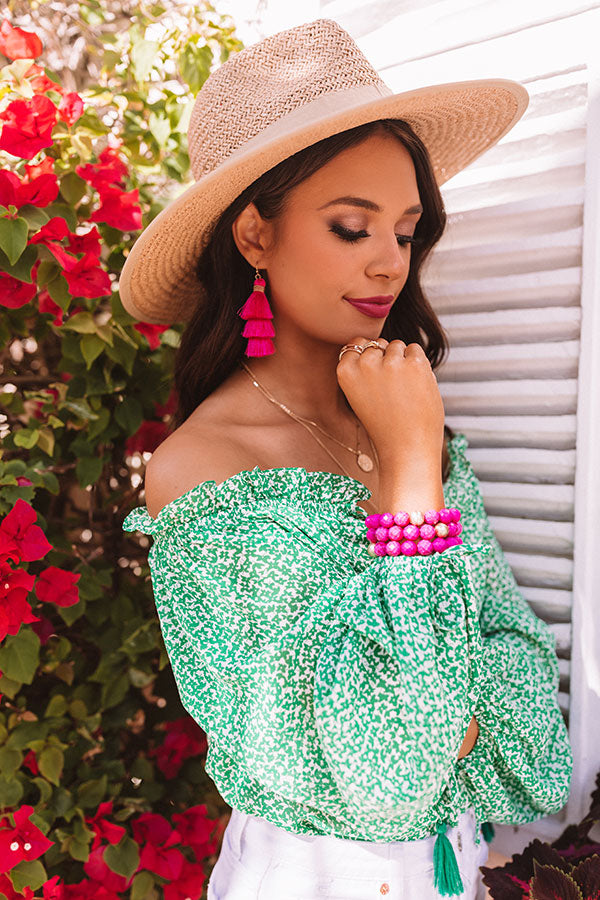 Color Me Lovely Tassel Earrings In Hot Pink Image - 1