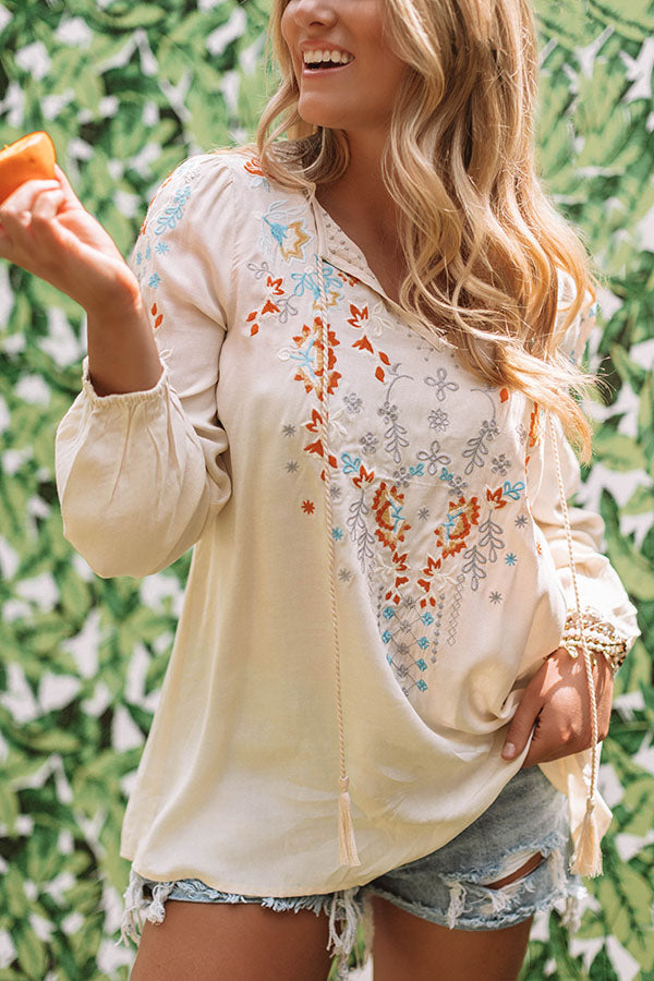 Crushing In Cozumel Embroidered Top