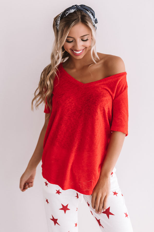 On Turks Time Boyfriend Tee In Red