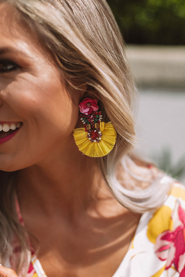 Bali Nights Beaded Earrings In Yellow