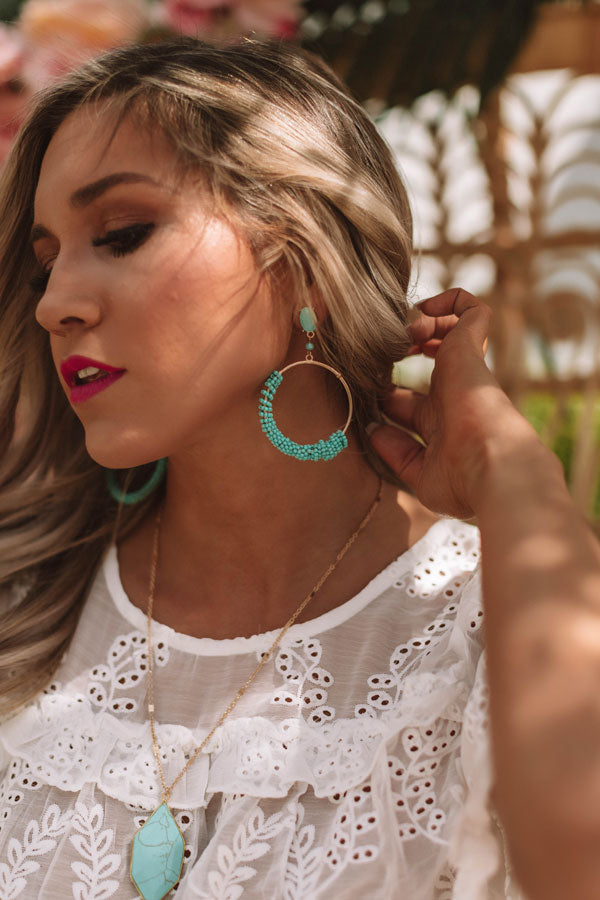 Blissfully Yours Earrings In Turquoise