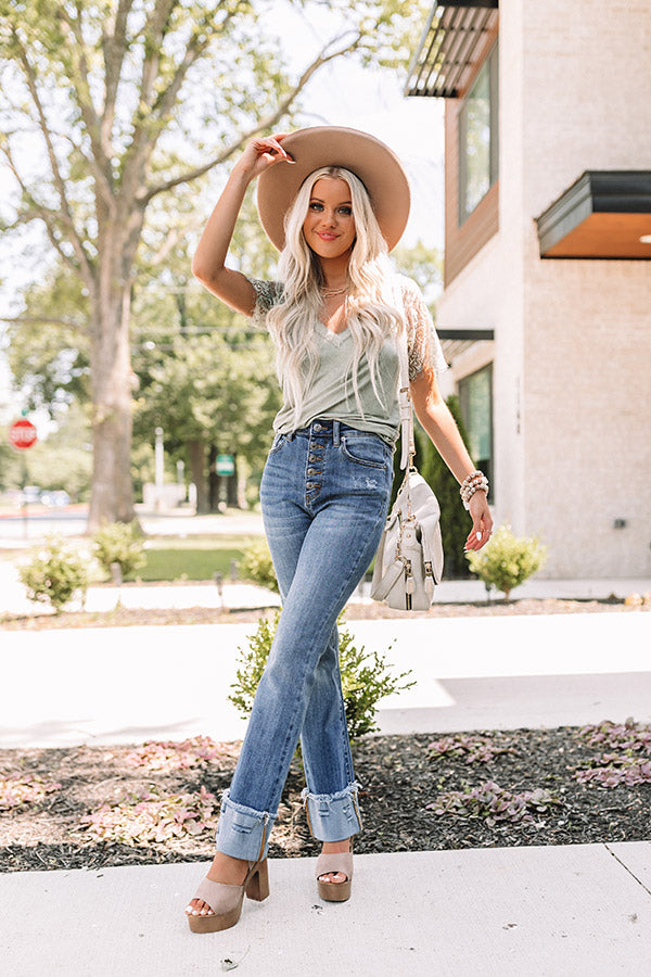 Paris Luxe Lace Top in Sage