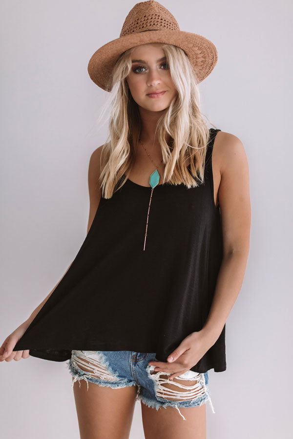 Under The Sun Shift Tank In Black
